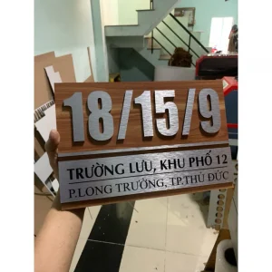 Biển số nhà Alu vân giả gỗ 25x35cm