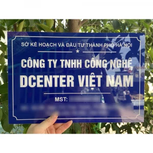 Bảng, biển công ty, biển hộ kinh doanh mica in UV cao cấp siêu bền chống phai màu (tặng kèm băng keo 2 mặt). BCT-QC24H007