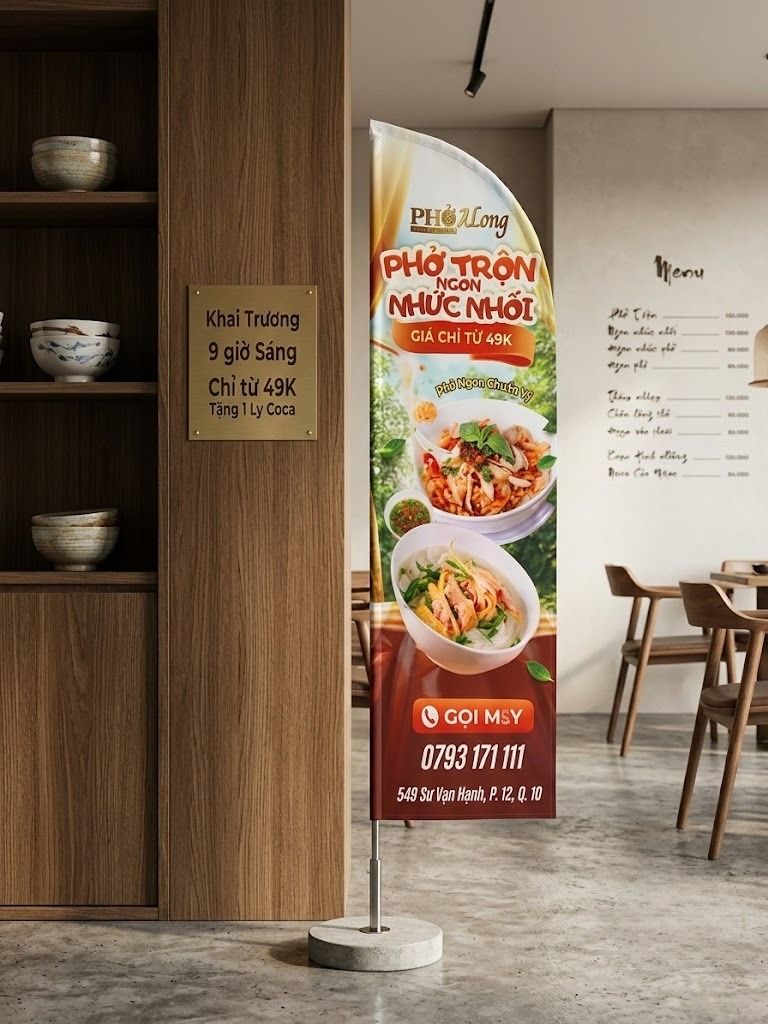 In Cờ Phướn Quảng Cáo Treo Đường Phố Cờ Cánh Buồm Sự Kiện Khai Trương Giá Rẻ